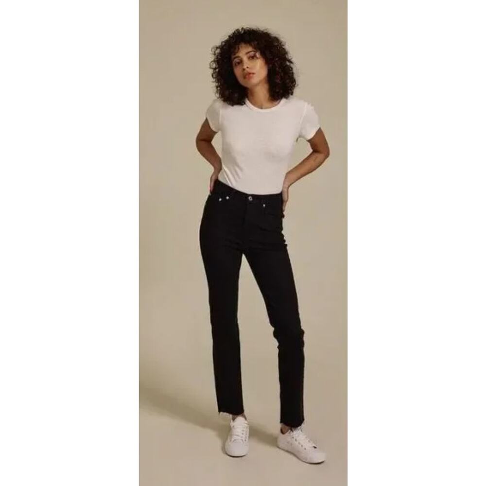 Edwin Bree Slim Skinny Jeans In Black With Raw‎ Hem Size 30